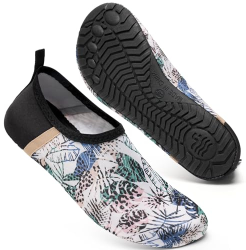 Mabove Swim Water Shoes Socks Barefoot Protecting for Sea Beach Swimming Pool Mens Women Mens(FLPrint,7.5/8.5 UK,42/43 EU)