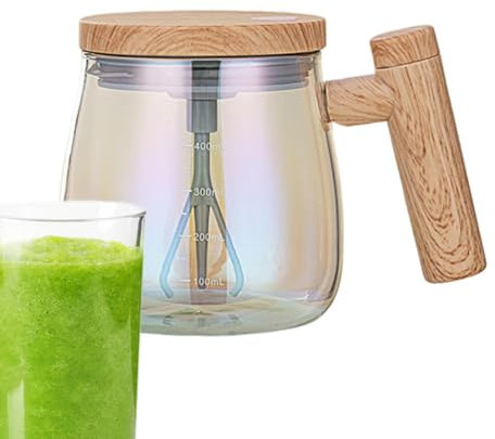 Tazza da caffè elettrica 1 pezzo – Tazza di miscelazione magnetica in borosilicato, tazza di agitazione automatica da 7000 giri/min | Bicchiere da caffè impermeabile con linee graduate,