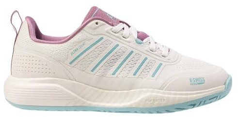 K-Swiss Zapatillas de Tenis para Mujer Ultra Court Padel, Wht Lilas Turquesa Pastel, 38 EU