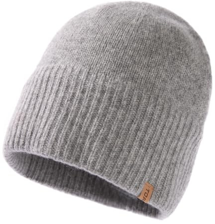 TOP-EX XL/XXL 100% Lana Merino Berretto, Berretto Invernale Uomo Donna, Berretto a Maglia Fisherman Beanie Trawler Caldo con Fodera in Pile, XL/XXL