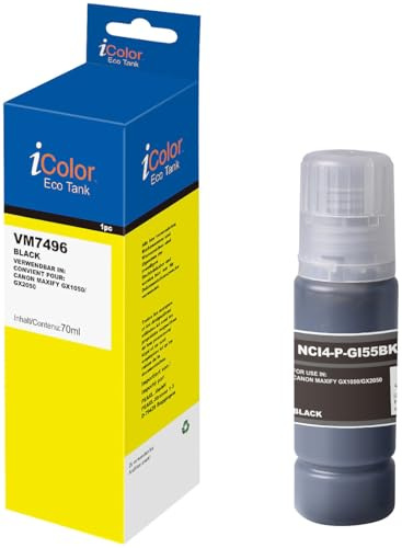 iColor Nachfülltinte für Canon, schwarz, ersetzt Gi-55BK (Tinte)