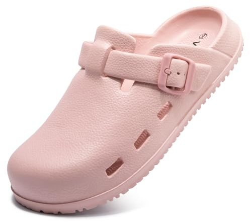 Vayfio Womens Garden Clogs, Slip-on Shoes with Arch Support Pink