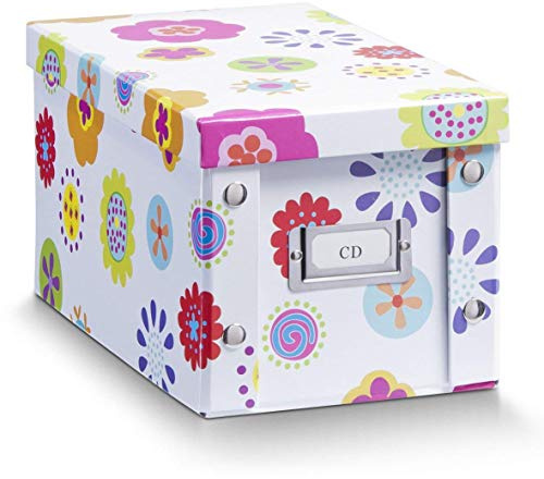 Zeller 17850 Aufbewahrungsbox, Kids, Pappe, ca. 16,5 x 28 x 15 cm, Blumen - Mehrfarbig