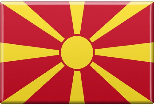 Kühlschrankmagnet - Länderflagge Mazedonien - Gr.ca. 8x5,5 cm - 38083 - Magnet