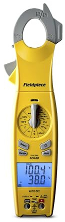 Fieldpiece - SC640 Swivel Clamp Meter with Dual Display, Inrush Current, LED Jaw Flashlight and Backlit Display - HVAC Tools