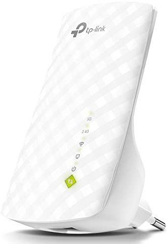 TP-Link RE200 AC750 - Repetidor de Red WiFi Extensor Amplificador de Cobertura con Enchufe(Puerto Ethernet, 10/100 mbps, Banda Dual, 300Mbps, 2.4 GHz, 433 Mbps 5GHz), Blanco