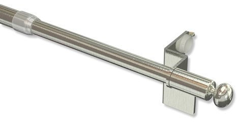 Interdeco Klemmstange Edelstahl Optik/ausdrehbare Gardinenstangen ohne Bohren 10/8 mm Ø Glory, 50-80 cm