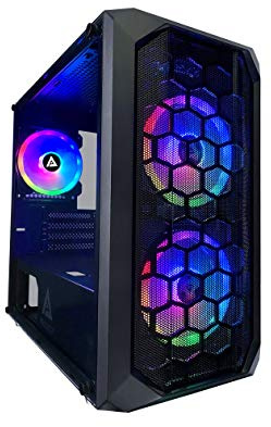 Apevia Prodigy-BK Boîtier de Jeu Micro-ATX avec 1 Panneau en Verre trempé, Ports USB 3.0/USB 2.0/Audio, 3 Ventilateurs RVB, Cadre Noir