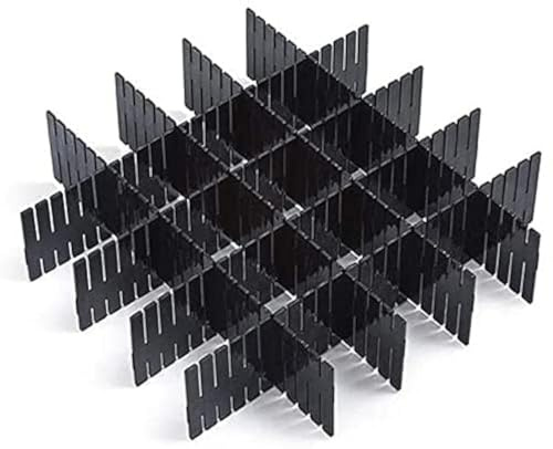 Ygapuzi 8 pcs DIY En Plastique Grille Tiroir Diviseurs Réglable Tiroir Organisateur Séparateurs De Stockage Conteneur Rangement Pour Placard, Bureau, Rangement De Cuisine, Outils De Maquillage (Noire)