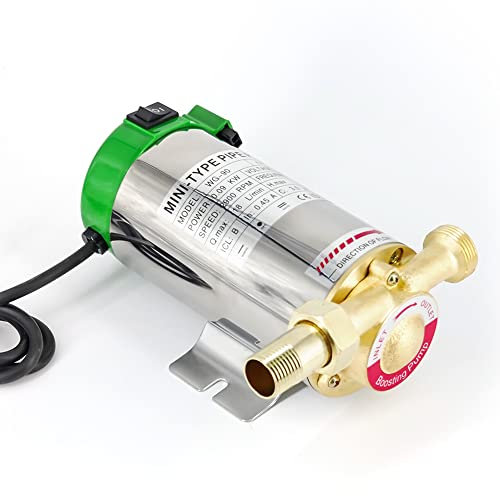 EVERGD 120W Stainless Steel Electric Automatic Hot Cold Water Pressure Booster Pump for Shower Washing Machine Home Garden