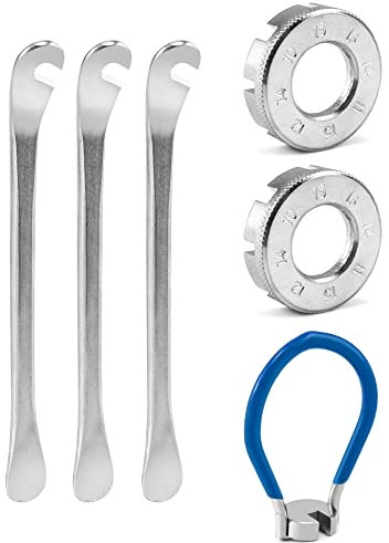 QWORK® 6 Pcs Llave radios Bicicleta, Ajustador de Radios Bicicleta, Juego de reparación de neumáticos de Bicicleta