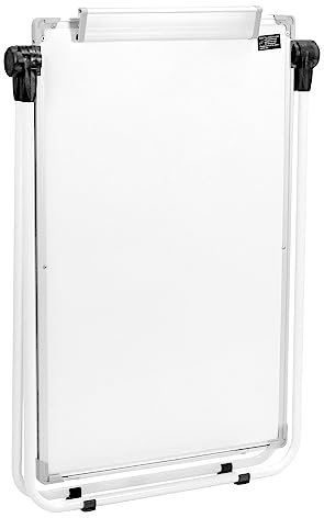 QWORK® 90X60cm Whiteboard Ständer Flipchart Ständer - Doppelseitiges 360° Drehbar - Faltbares und Tragbares - Höhenverstellbar 100 cm - 175 cm
