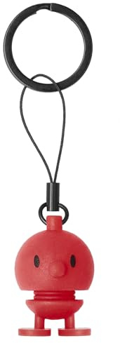 Hoptimist Schlüsselanhänger, Glücksbringer & Schlüsselring mit Bumble Silikon, Tolles Geschenk für Frauen und Männer, Höhe 3 cm, Rot