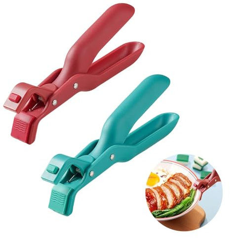 2 Pezzi Clip Anti-scottatura in Silicone Set, Clip Multiuso Anti-scottatura per Cucina per Scodelle in Ceramica, Scodelle di Vetro, Antiscivolo Clip per Ciotola per Isolamento Termico, Piatti