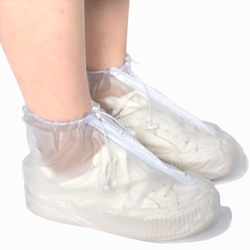 Cubrezapatos Impermeables, Cubrezapatos de Lluvia,Copriscarpe Impermeabili con Cerniera e Laccio Regolabile,Antiscivolo, Pieghevoli e Riutilizzabili, Ideali per Donna e Uomo, Perfetti per Bici