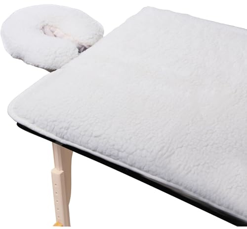 ForPro Premium fleece massagepads set, naturlig, extra mjuk, allergivänlig, för massagebord, inkluderar dyna och ansiktsstöd, 78,7 cm B x 183 cm L