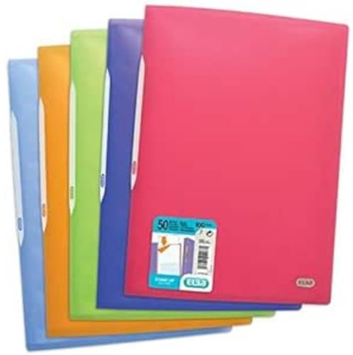 OXFORD Protège-Documents Stand'Up A4 100 vues / 50 Pochettes Couverture Polypro Translucide Coloris Assortis