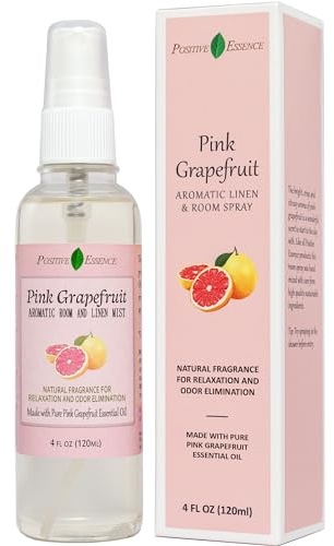 Pink Grapefruit Pillow and Room Spray, Natural Aromatic Mist Made with Pure Pink Grapefruit Essential Oil, Relax Your Body & Mind, Perfect as a Bathroom Air Freshener Odor Eliminator