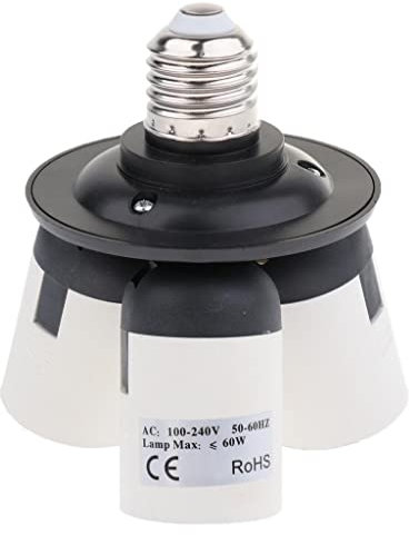 Convertitore di Luce Adattatore per 3 in 1 Da E27 a E27 con Splitter LED