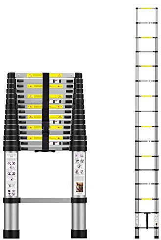 Échelle télescopique en Aluminium avec Sac de Transport pour Utilisation en intérieur et extérieur 470 cm