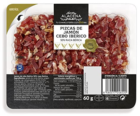 DIA NUESTRA ALACENA pizcas de jamón de cebo ibérico 50 % envase 60 gr