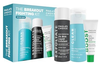 Paula's Choice Breakout-Fighting Bestsellers - Reduziert Unreine Haut, vergrößerte Poren & Mitesser - Reduziert Pickelmale - mit Salicylsäure & Azelainsäure - Alle Hauttypen - Reisegröße
