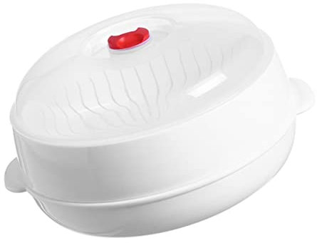 GRIRIW Vaporiera Per Microonde Professionale Coperchio Ventilato, Contenitore Per Cottura Al Vapore Di Riso, Gnocchi e Pesce, Maniglia Isolante Antiscottatura, Per Cucina Domestica