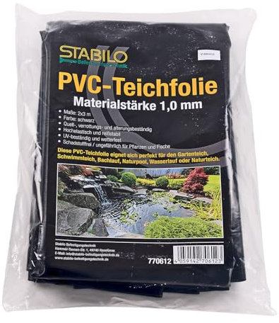 PVC Teichfolie 1,0mm - 2x3m | Folie UV- und witterungsbeständig