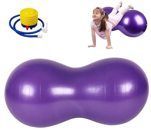 Veesper Erdnussball 35x18 Zoll Anti -Burst -Erdnuss -Übungsball mit Einer Luft verdickte PVC Erdnussball für Kinder Therapie Schwangerschaft Tragbarer Yoga Ball für Home Gym Fintness style1.