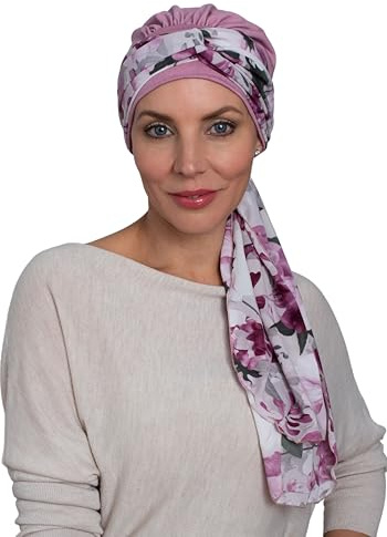 Deresina Casquette Sunrise avec écharpe attachée pour perte de cheveux, chimio pour femme