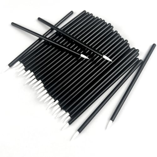 Jaasuee 100PCS Black Disposable Eyeliner Brushes, Cosmetic Eye Wands for Eyeliners, Lip Liners, Eye Makeup, Eyelashes, and Detail Painting, Makeup Brush Applicators