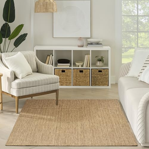 Nourison Home Horizon Indoor/Outdoor Natural 5' x 7' Area Rug - Easy Clean, Non Shedding, Bed Room, Living Room, Dining Room, Kitchen (5' x 7')