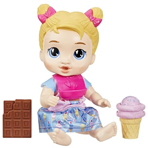 Baby Alive, Sweet Snacks Harper Hugs, Bambola con Cibo Finto, Capelli biondi, 28 cm, Giocattoli per Bambine e Bambini dai 3 Anni in su