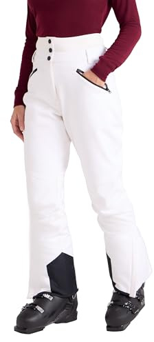Mountain Warehouse Avalanche Womens High-Waisted Ski Pants - Slim Fit, Stylish Salopettes, Warm Ski Suit, Winter Snow Trousers - Ideal for Snowboarding, Sledges, Skiing White Women's Size 10