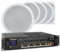 Power Dynamics PDV120 Set - Einbaulautsprecher Decke Bluetooth, Komplettes Lautsprecher System mit 4-Kanal Verstärker, Hi-Fi Speaker Systems für Büro, Gewerbe & Zuhause - Verstärker 4 Kanal mit Radio