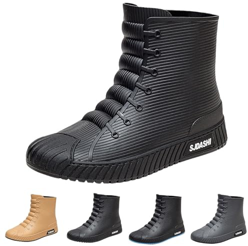 Botas de lluvia para hombre, modernas y cómodas, ligeras y resistentes a la abrasión, botas de goma antideslizantes, resistentes al agua, botas de pesca al aire libre, suela gruesa, botas de lluvia