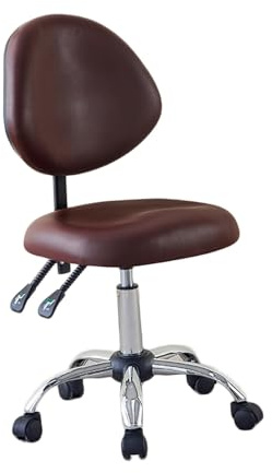 Generico Sedia A Sella Con Schienale,Sgabello Da Bar In Spugna Ad Alta Densità,Sgabello Da Salone Girevole Ergonomico,Altezza Regolabile Da 46-59 Cm,Rotelle Girevoli(Color 4)