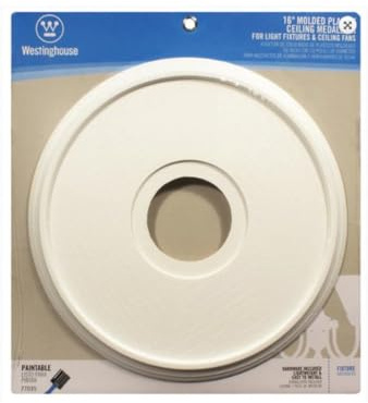 Westinghouse 77035 7703500 Lighting Ceiling Medallions, Molded Plastic, 16 Inch Dia, 15-3/4, White