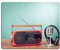 WYRUJYU Mousepads Retro Radio And Cassette Player Headphones Microphone Front Mint Background Customized Art Desktop Laptop Gaming Mouse Pad