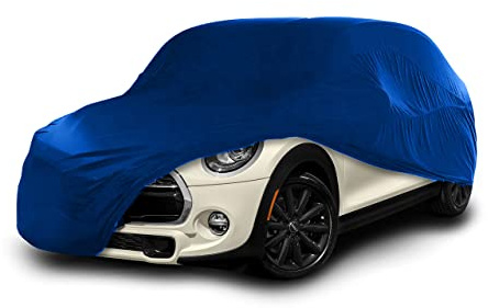 Cosmos - Funda de Coche para Uso Interior compatible con los principales Coches de Ciudad, Tejido Elástico, Transpirable y Antipolvo, Suave al Tacto, Ajuste Perfecto, Blue