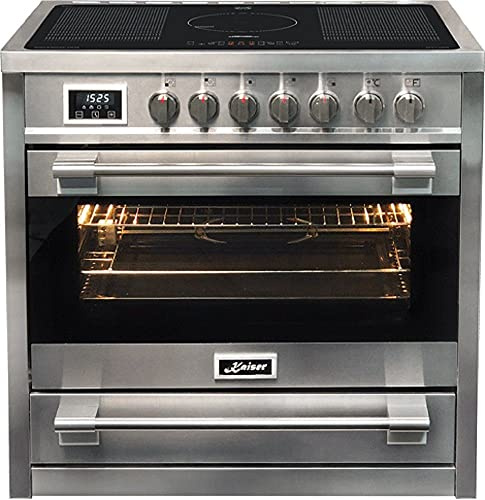 Kaiser HC 93691 IR Cuisinière électrique 90 cm Kaiser Empire avec plaque à induction / 5 zones de cuisson / 8 four électrique multifonction / auto-nettoyage / 115 l