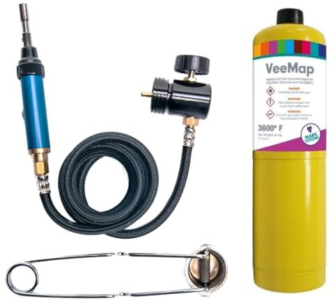 Lead Welding Kit Fine Nozzle Blow Torch with Gas Included Mapp Gas Torch for Detail Soldering Model Making Jewellery Brazing