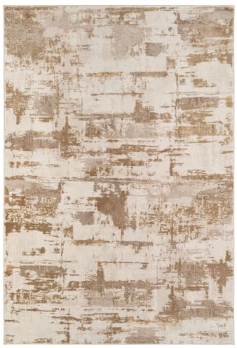 Modern Soft Neutral Beige Abstract Area Rug Easy Clean Grey Cream Living Room Carpet Antique Paint Stroke Hallway Bedroom Rugs 120cm x 170cm