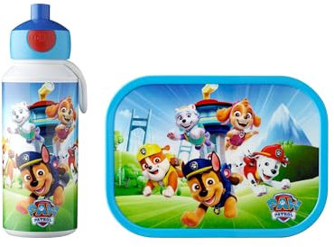 Mepal - Set de Almuerzo Campus - Fiambrera para Niños con Botella Pop-up y Fiambrera - Set de Almuerzo para el Colegio o para Llevar - Sin BPA - 400 ml + 750 ml - Paw Patrol Pups