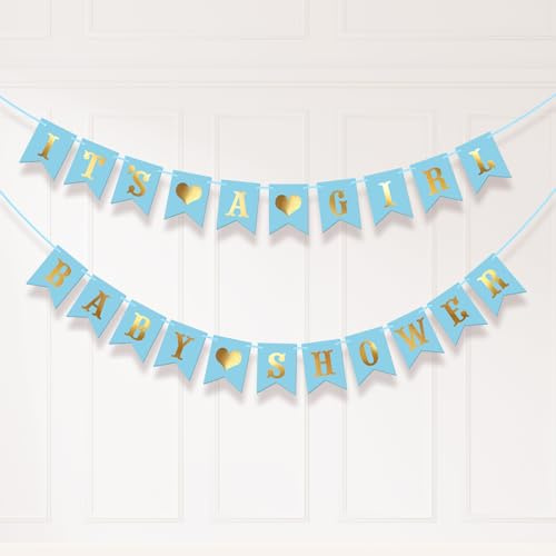 Koliphy Boy Baby Shower Garland Decorations, IT'S A BOY Bunting Banner for Gender Reveal, Welcome Baby Party Supplies, Paper Baby Shower Decoration Photo Booth Props(Boy)
