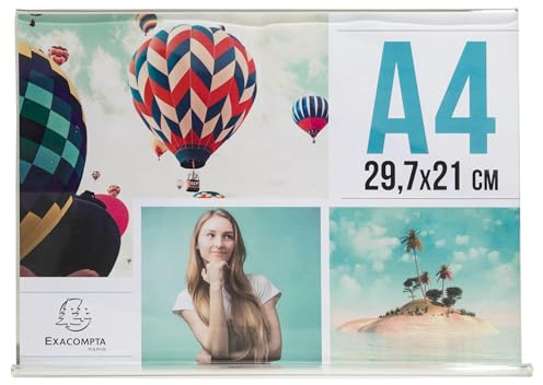 Exacompta - Ref. 84059D – Karton mit 30 horizontalen Sichtmappen, A4, Maße T 30 x B 9,5 x H 21,5 cm – PMMA (Acryl) für Fotos, Werbungen, Speisekarten Restaurants, Hotels – Kristall