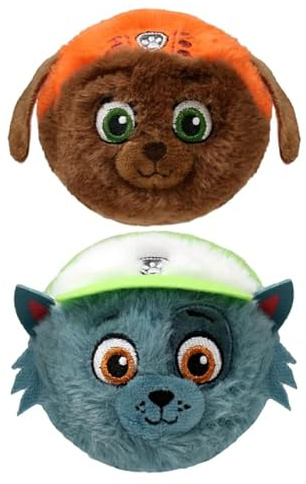 TY Paw Patrol Rocky und Zuma Bouncy Balls 2er-Set – Weiche Plüschtiere für Kinder – Kuschelige Sammelfiguren – Lustiges Geschenk für Jungen & Mädchen