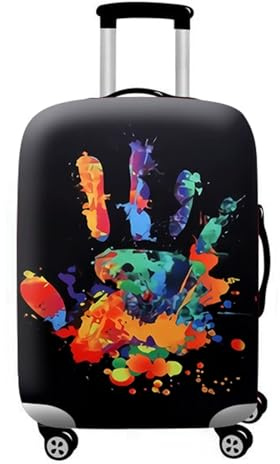 Samlonge Housse Bagage Lavable, Housse de valisse Bagage Élastique, Couverture bagage Souple, Polyester Lavable et Durable, Protection Valise, Suitcase Luggage Cover pour Valises de (A, M)