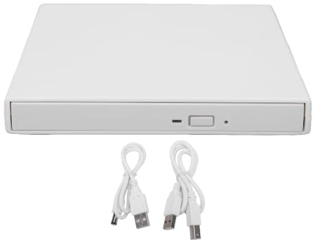 Topiky 4K USB Extern Optisk Enhetsspelare, Extern Blu Ray-enhet Bluray-brännare (Vit)