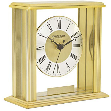 London Clock Gold Flat Top Mantel Clock